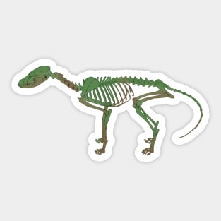 Fox Skeleton Aged Mossy Sticker